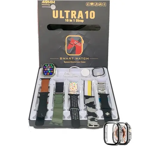 Ultra Smart Watch With 10 Straps and Free Watch Protector, Bluetooth Calling and Multiple Sports Mode at Best Price in pakistan